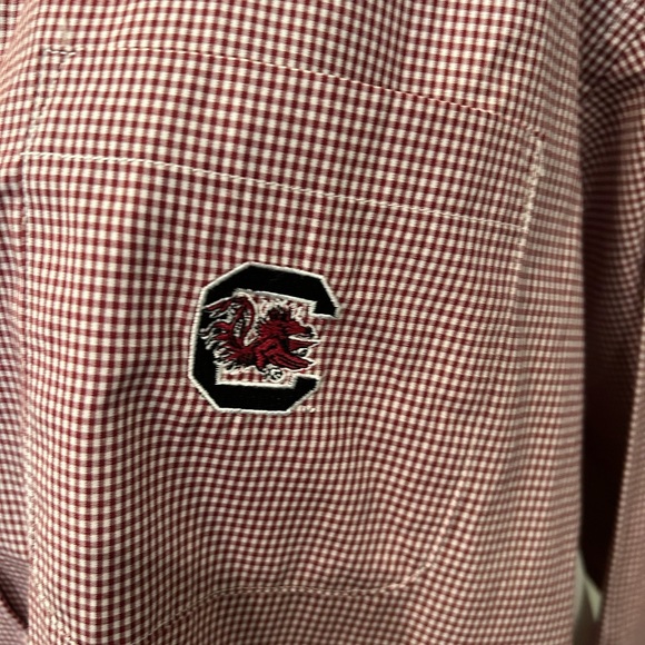 Campus specialties burgundy and white checked Game cocks NWT size Xl - Picture 2 of 4